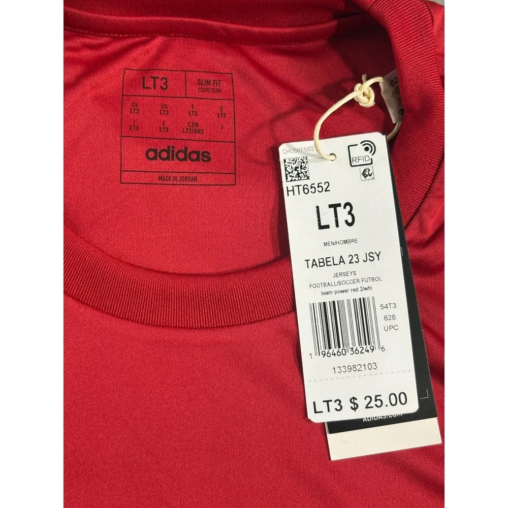 Adidas Tabela 23 Jersey Mens LT3 Red White Soccer Shirt HT6552 Slim Fit New